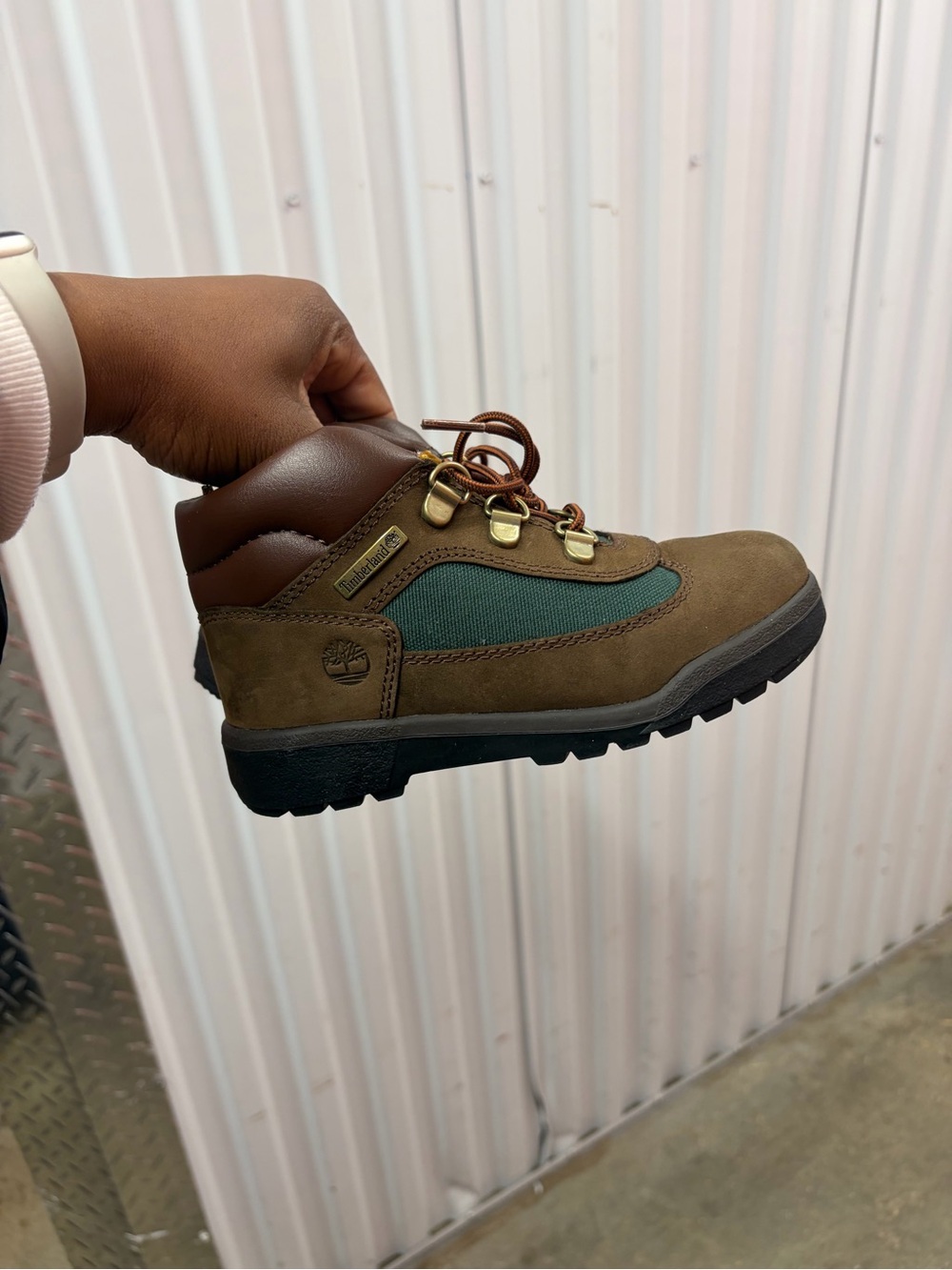 Timberland Kids Brown and Green Outdoor Boot